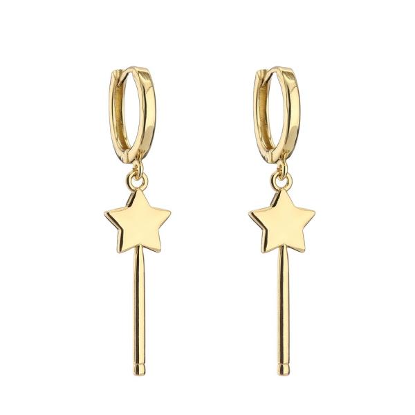 CZ Gold Crystal Hoop Earrings