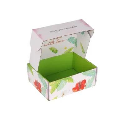 Cartão corrugado Impressão personalizada Cartão animado colorido Envio de correio Caixas dobráveis com logotipo