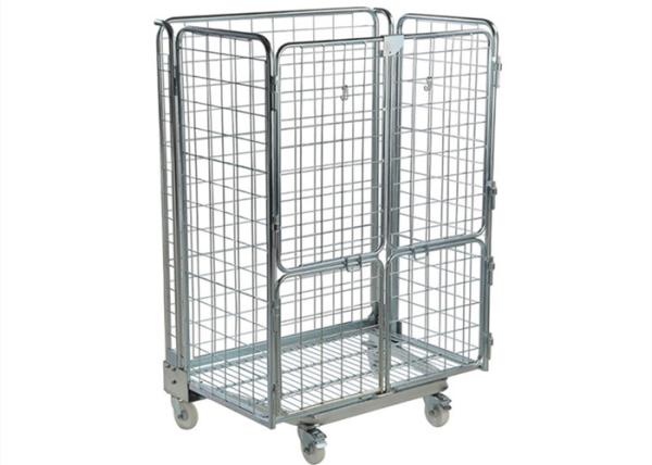 Heavy Duty Mesh Storage Trolley Durable High Sided Industrial Metal Trolley