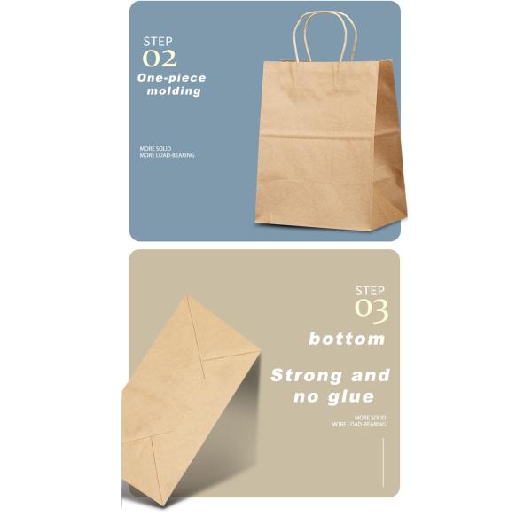 Многоразовые бумажные пакеты с плоским дном Рождественские бумажные подарковые пакеты бумажные пакеты с крутой ручкой