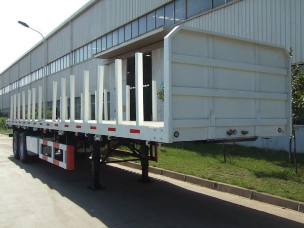 45T Payload 40ft 3 Drum Axles Side Pillars Semi Flatbed Truck Trailer