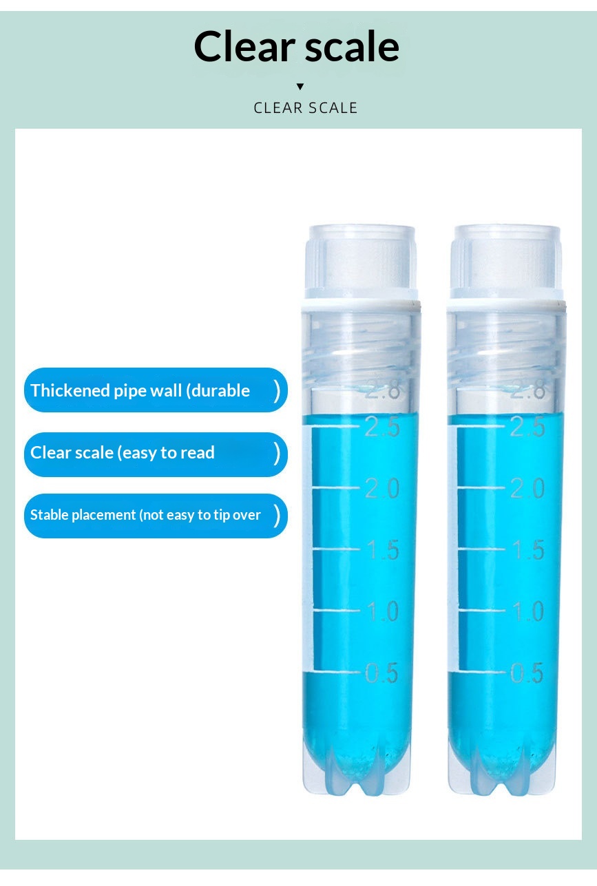 Cenlee Single-Use Cryogenic Cell Storage Tubes Ultra-Low Temperature Sample Storage Liquid Nitrogen High-Threaded 0.5/1.5/2 mL