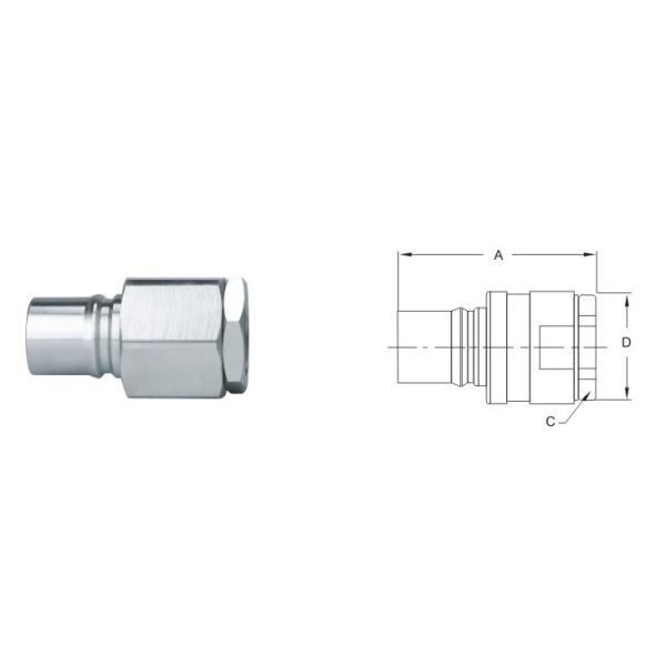 Rapides hydrauliques d'acier au carbone relient la prise de libération d'accouplements pour les lignes de transfert de gaz