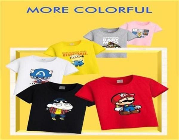 Scoop Neck Children's Style Clothing , Short - Sleeved Cotton Children T Shirt