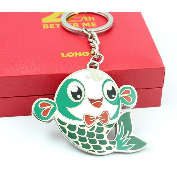 Zinc alloy paint enamel metal fish plane girls key chain cartoon character pendant creative small Yiwu gift