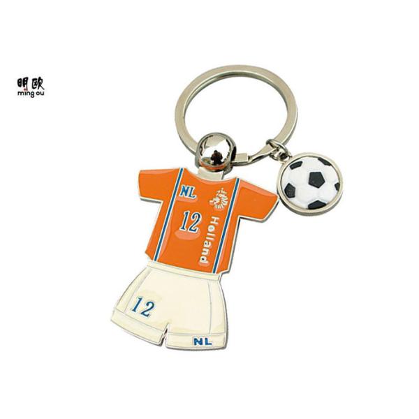 Sport Design Metal Key Ring Football Key Chain PVC Style For Advertising