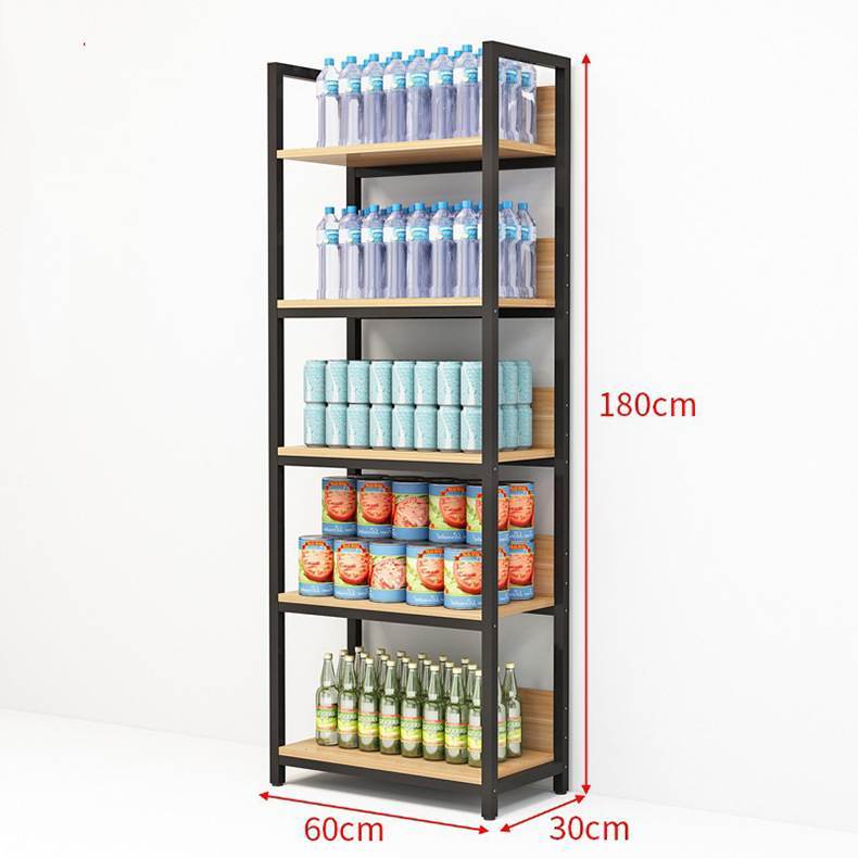 4 Layer Aluminum Display Shelves Black Painted Heavy Duty Multifunctional Freestanding Shelving for Food Use