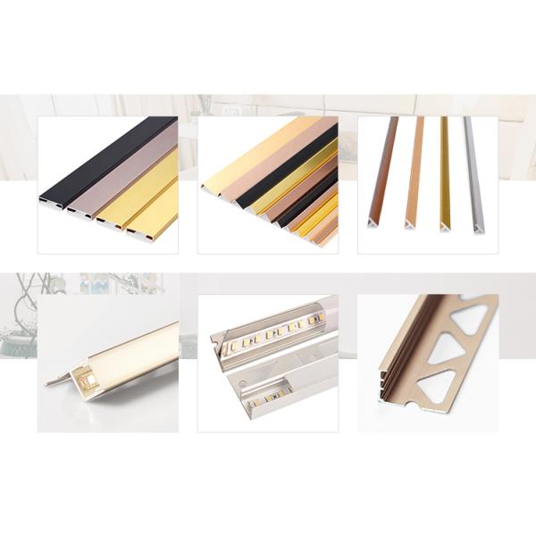 Corner Aluminum Tile Trim H Shape Metal Wall Protection Profile