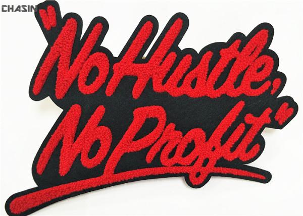 Commercial Slogan Letterman Patches Lightweight Good Washing Resistance