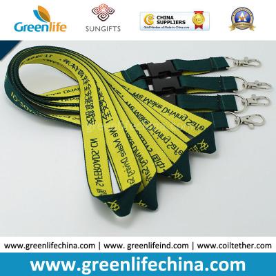 Earthfriendly Safety Jacquard Woven Logo Lanyards w/Breakaway ID Badge System Need