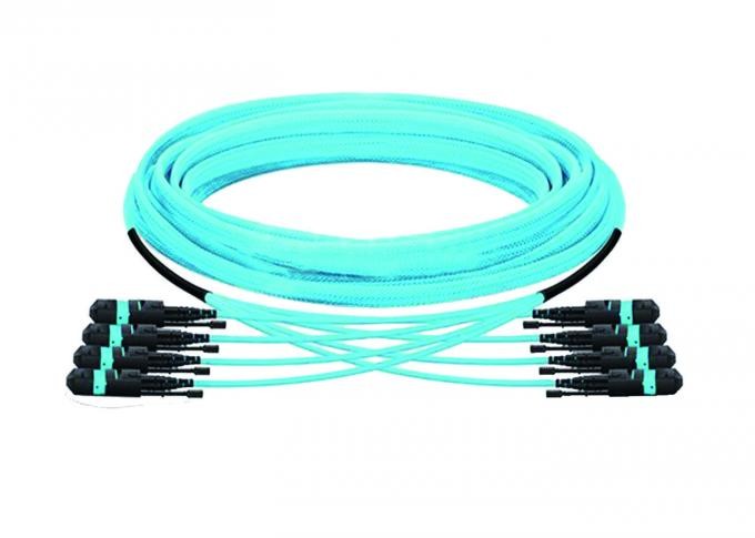 100G 72 женщина кабеля Aqua гибкого провода волокна OM3 MTP/мужской тип