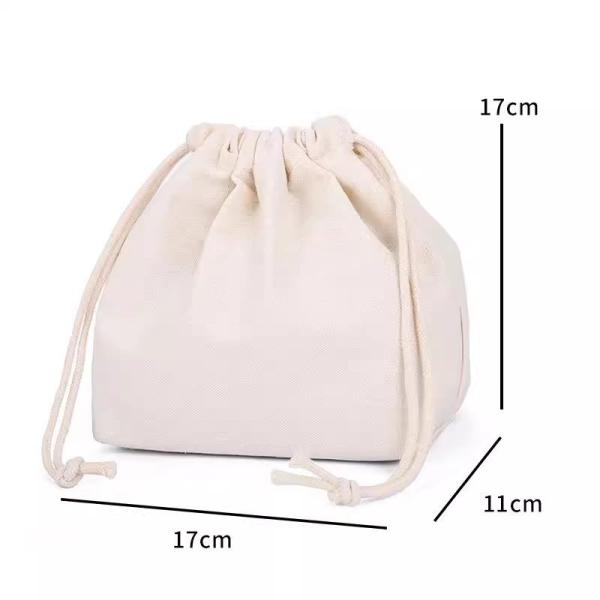 Customized Canvas Drawstring Backpack Organic Cotton Bag Custom Logo Accepted