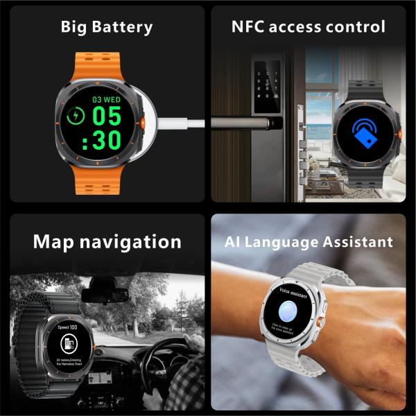 Batterie de 750 mAh Nouvelle montre intelligente S7 Ultra Compas multi-mouvement Moniteur de la fréquence cardiaque
