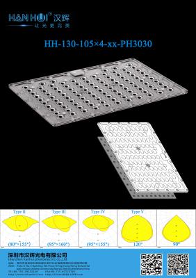 3030 LEDs 352.5×230.4mm Lente de luz LED de alta potência Amigável ao ambiente para iluminação de inundações e iluminação de rua