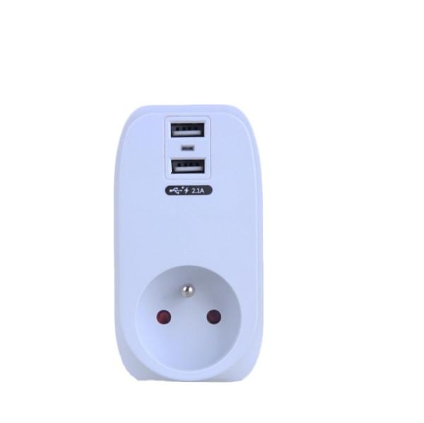 EU AC Plug Socket  Kampa KP-2USB-01-F New Design High Quality With 2.1A USB Charger
