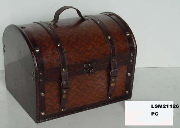 Office 30'' Plywood Pu Reclaimed Wood Storage Trunk