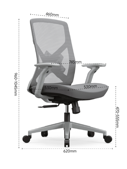Assembly Required Office Swivel Chair Adjustable Height 90° 120° Lie Back Ergonomic Support for Long Hours at Office Desk