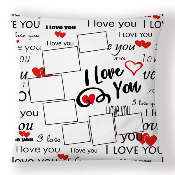 Sublimation Blanc Je t'aime courte laine Sublimation coussins Diy cadeaux d'anniversaire de la Saint Valentin