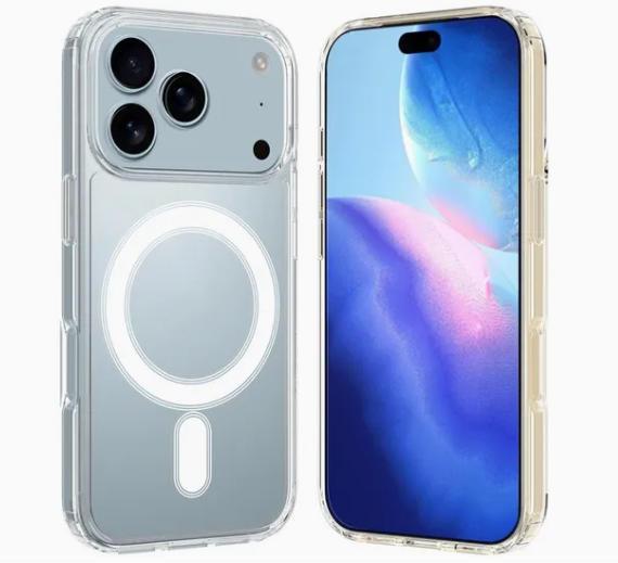 iPhone 17 Pro Max MagSafe Caso claro PC + TPU Híbrido a prueba de golpes