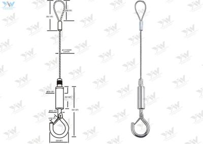 Fast Installation LED Panel Suspension Kit Aircraft Cable Mounting Kit With Hook