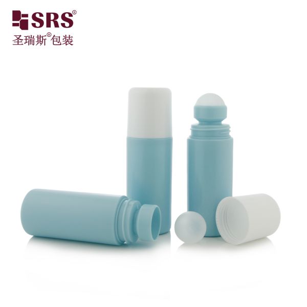 75ml Round Plastic Roll‑on Bottle Empty Deodorant Roller Bottle Multiple Optional Caps