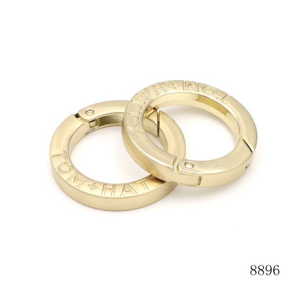 Gold Spring O Ring Circle Carabiner O Ring 35mm Key Chain Accessories