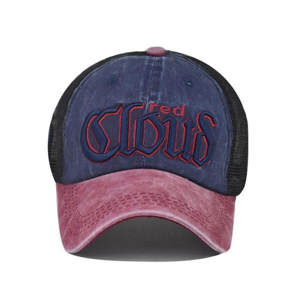 Unisex Embroidery Mesh Trucker Caps Plain Foam Polyester 2.5cm Visor