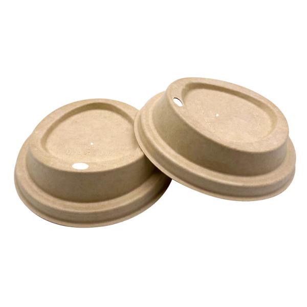 Leakproof Compostable Sugarcane Bagasse Coffee Cup Cap