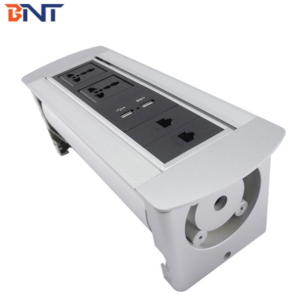 Office desk connection box / aluminum manual flip up table socket