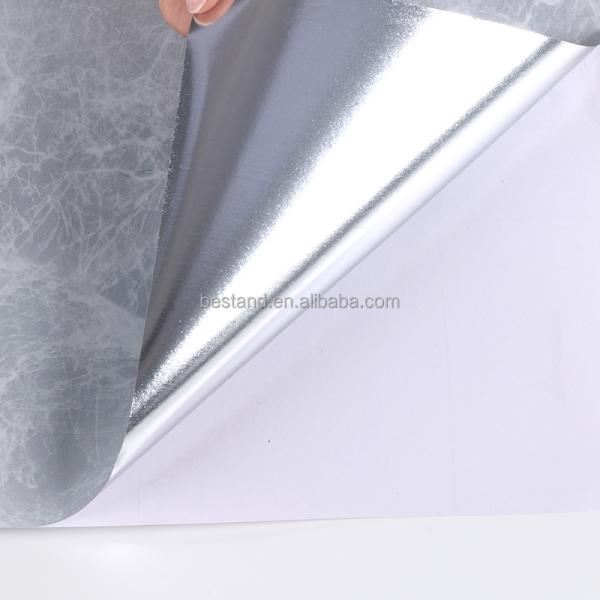 Glossy Grey Marble Effect Wallpaper 60cm Removable Wallpaper Marble Look