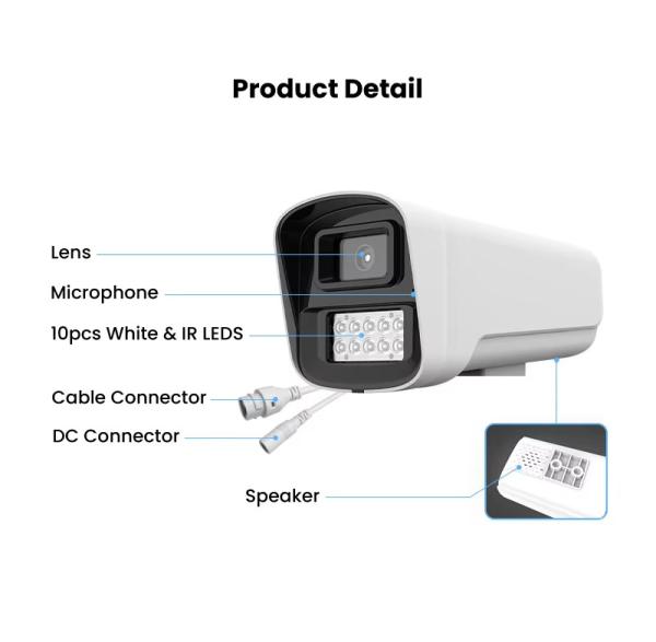 Dual Light Night Vision IP66 Waterproof Security Camera IP 2-way Audio Human detection CCTV POE Network Bullet Camera