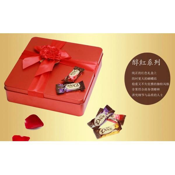 Red Custom Novelty Tea Tin Box Food Grade With Metalwire Lid / PS Window