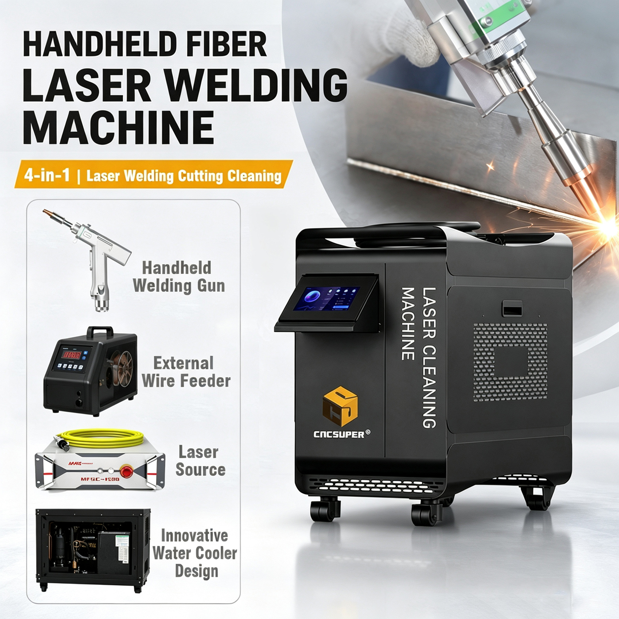 1500W-3000W Multi-Function 4-in-1 Handheld Fiber Laser Welding Machine