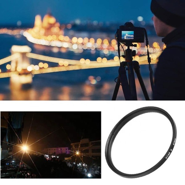 Waterproof Special Effect Lens Filter Rotatable 8 Points Star Filter With Multi Layer Coating