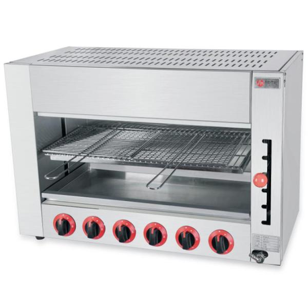 Commercial Kitchen Table Top Infrared Ray Gas Salamander Oven with Stainless Steel Body