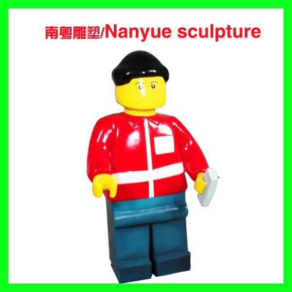 cartoon statue lego character statue   life size colorful  as decoration model in children amusement garden