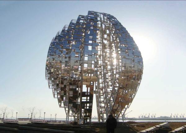 Abstract Large Outdoor Sculpture Modern Metal Monument For Square Decoration