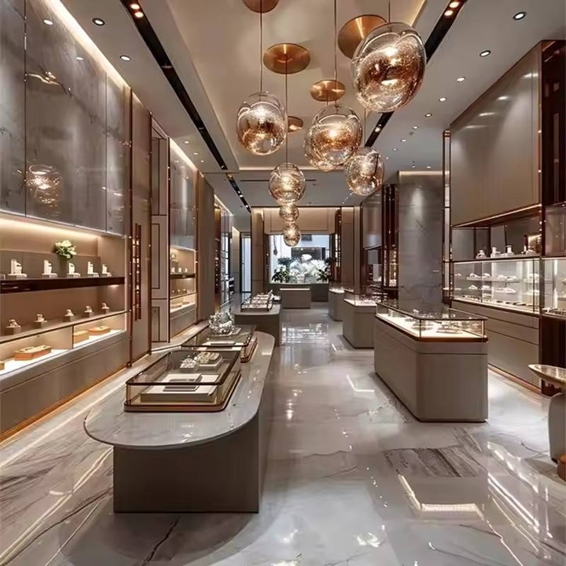 Luxury Wooden Jewelry Cabinet with Glass Display Section & Lock System