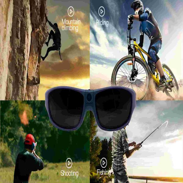 Motorcycle Action Video Camera Sunglasses With 1080P FHD Video Recording