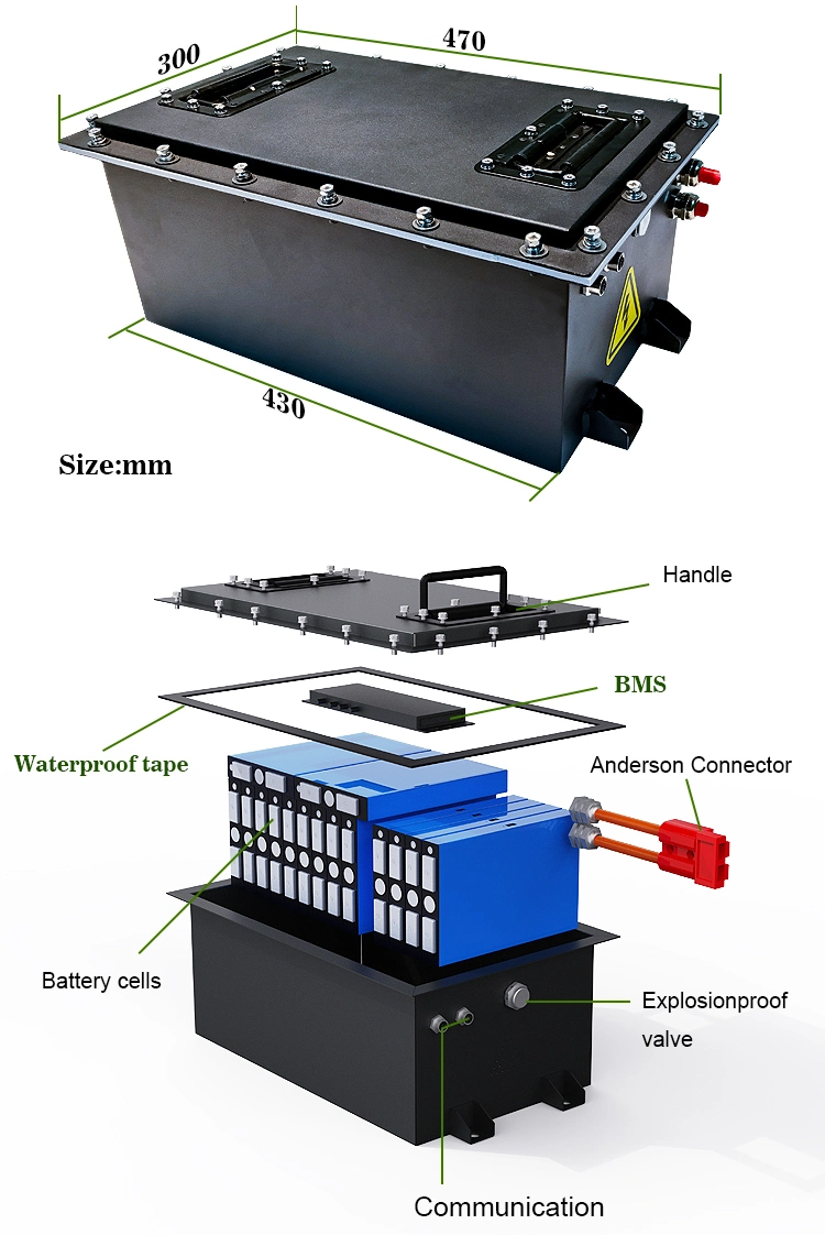 Литий-ионный аккумулятор тележки гольфа LiFePO4 подгонял 36V 48V 60V 72V 50ah 100ah 105ah 150ah