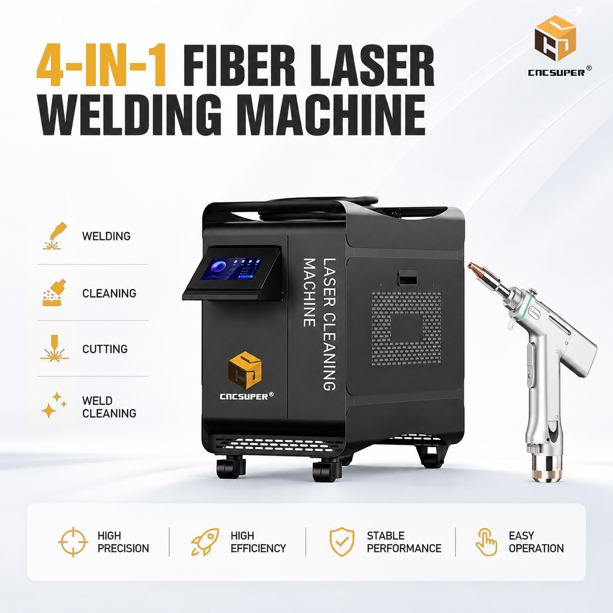 High‑Efficiency 4‑in‑1 Handheld Fiber Laser Welding Machine For Metal