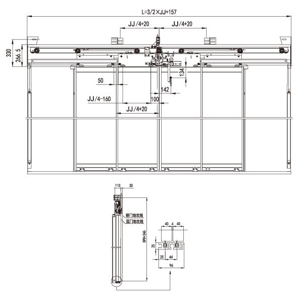 Прибор двери посадки панели механизма управления дверями 4 подъема частей лифта с силлом 96