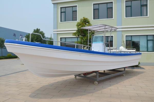 Stability Blue Freshwater Fishing Boats , Fiberglass 8m Pleasure Fishing Boats