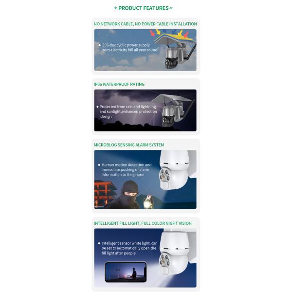 2MP 4G Solar PTZ Powered Battery Cloud PTZ Camera Outdoor Waterproof PIR Motion detection P2P CCTV 4G Security CAMERA