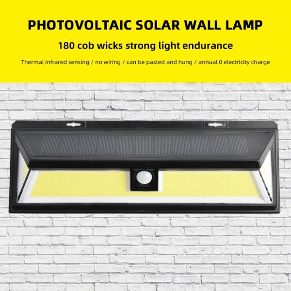 180 Led Cob Solar Lights Outdoor Wireless Motion Sensor Wall Security Light