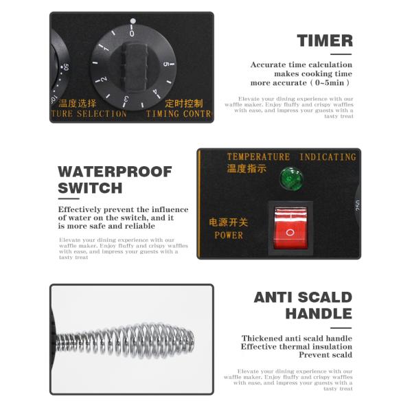 Коммерческий нержавеющий сталь не липкий вафли для быстрых и вкусных вафли