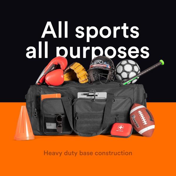 Fitdom 130L 36 Heavy Duty Extra Large Sports Gym Equipment Travel Duffle Bag W/Adjustable Shoulder Strap & 7 Compartmen