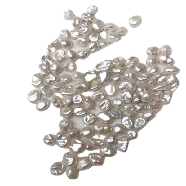Wholesale of Natural Fresh Water Bright Silver Filigree Shaped Irregular Regeneration Beads Diy Ear Stud Accessories Loose Beads