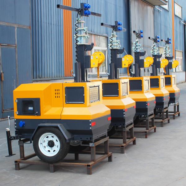Heavy-Duty 35000lm 1000W*4 LED Telescopic Light Tower Diesel Lamp with Standard CRI