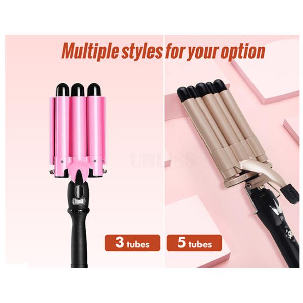 Утюг 3 бочонков домочадца универсальный завивая, анти- Frizz тройные волосы бочонка колеблет